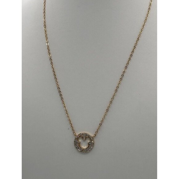 Give away Disney Gold Plated CZ Mouse Head Pendant 16 To 18 Inch Petite - Picture 3 of 10